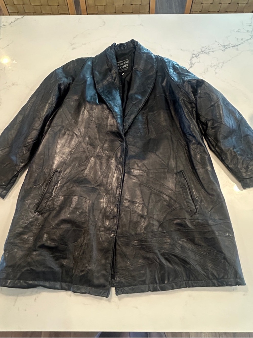 Maxam Brand Genuine Leather Italian Mosaic Design Top Grain Lambskin Blk Men’sXL - Picture 1 of 3